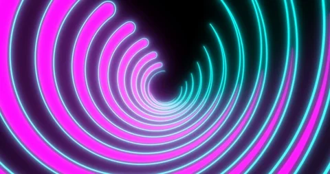 VJ loop futuristic sci-fi neon tunnel in circle form. Vidéo 124503809