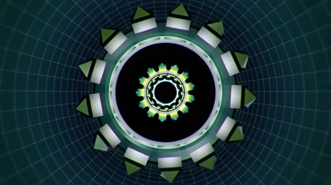 VJ Loop - Geometric wireframe seamless tunnel Stock Footage 42880032