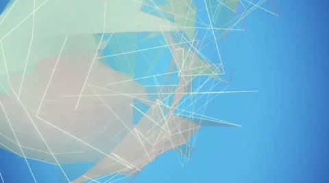 VJ Loop - Glitchy sphere with disconnected  wireframe and polygons Stock Footage 35798816