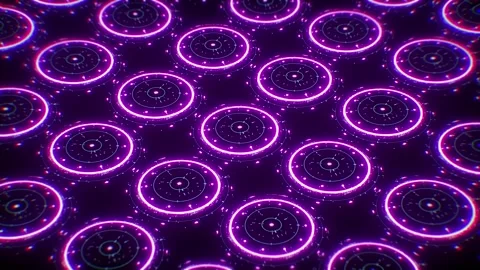 VJ Loop of Glowing Circle Lights Tiles Stock-Footage 265249689