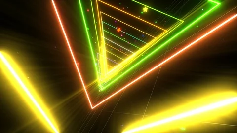 VJ Loop Glowing Disco Tunnel Stock Footage 100517196