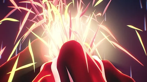 VJ Loop - Glowing lava erupting from red volcano Stock Footage 41373315