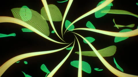 VJ Loop - Glowing leaves floating past intertwining plant vines Stock-Footage 41373544
