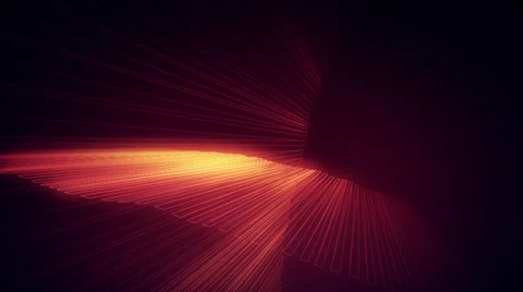 VJ Loop - Glowing red lines dance and bounce in waves Stock Footage 35798860