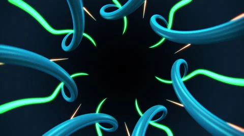 VJ Loop - Glowing tunnel of twisting vines Stock Footage 41373440