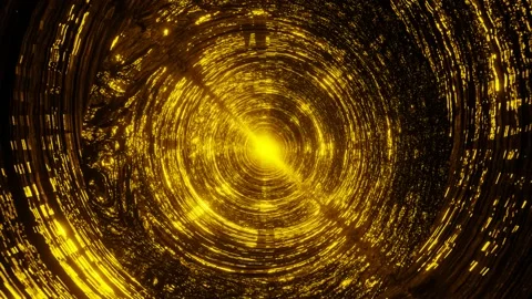 VJ Loop Golden Tunnel Background 4K Stock Footage 209891392
