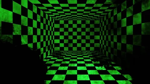 Vj loop green fire box with chess background Stock Footage 62776394