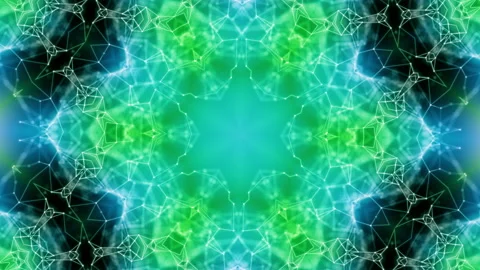 Vj Loop Green Neon kaleidoscope. Seamless animation. Stock Footage 170237929