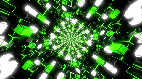 VJ Loop Green Rotating Tunnel 库存影片 53129153