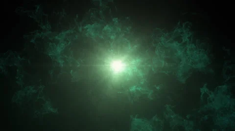 VJ Loop - Green space clouds of wisp and smoke Stock Footage 35619056