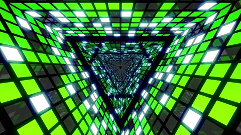 VJ Loop Green Triangular Tunnel 库存影片 50444764