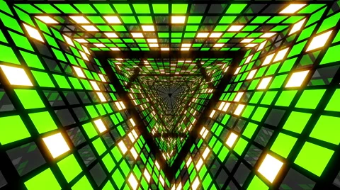 VJ Loop Green Triangular Tunnel 3 库存影片 50453437