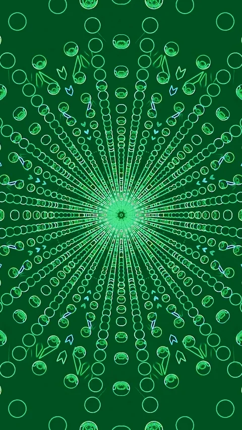 Vj loop of a green tunnel with circular patterns and light effects moving i.. Stock Footage 322777871