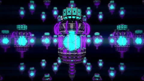 VJ Loop grid of neon metal beats structure 128 bpm animated 720p 스톡 동영상 61813203