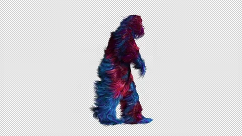VJ loop of a hairy animated man with transparent (alpha) background Stock Footage 234353230