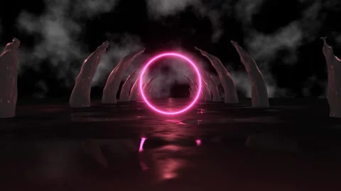 VJ Loop Halloween motion graphics tunnel. Circle in the middle with a place for Stock Footage 244897584