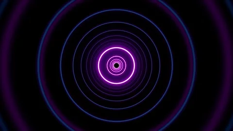 VJ Loop of Hypnosis Neon Light Circles Vídeos de archivo 265249644