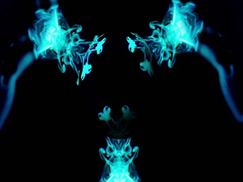 Vj Loop Kaleidoscope Blue Ink Stock Footage 76882897