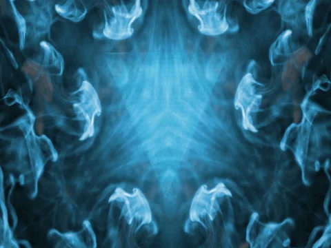 Vj Loop Kaleidoscope ink blue Stock Footage 76883163