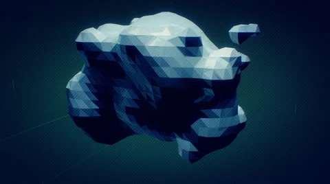 VJ Loop - Multicolored 3D polygon rotates breaks down and disintegrates Stock-Footage 35803824