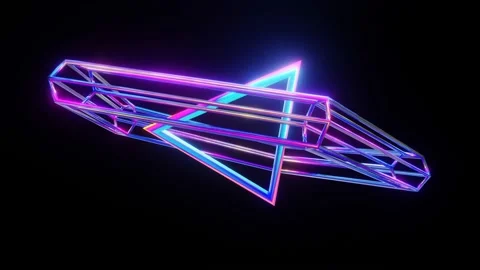 VJ Loop Neon Abstraction of Flying figures. Video stock 167990818