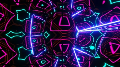 VJ Loop Neon Carousel for Discos. Video stock 167889198