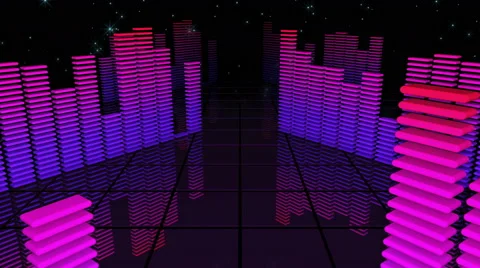 VJ Loop Neon City Equalizer 4K 03 Video stock 53889945