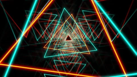 VJ Loop Neon Cyber Room Teal and Orange 10 second Stock-Footage 321551227