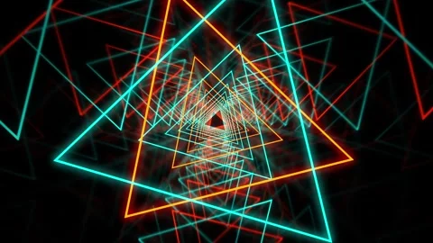 VJ Loop Neon Cyber Room Teal and Orange 30 second Stock-Footage 321551311