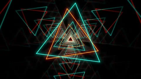 VJ Loop Neon Cyber Room Teal and Orange 60 second Stock-Footage 321551400