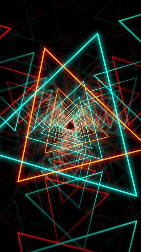 VJ Loop Neon Cyber Room Teal and Orange 30 second Vertical Stock-Footage 321552644