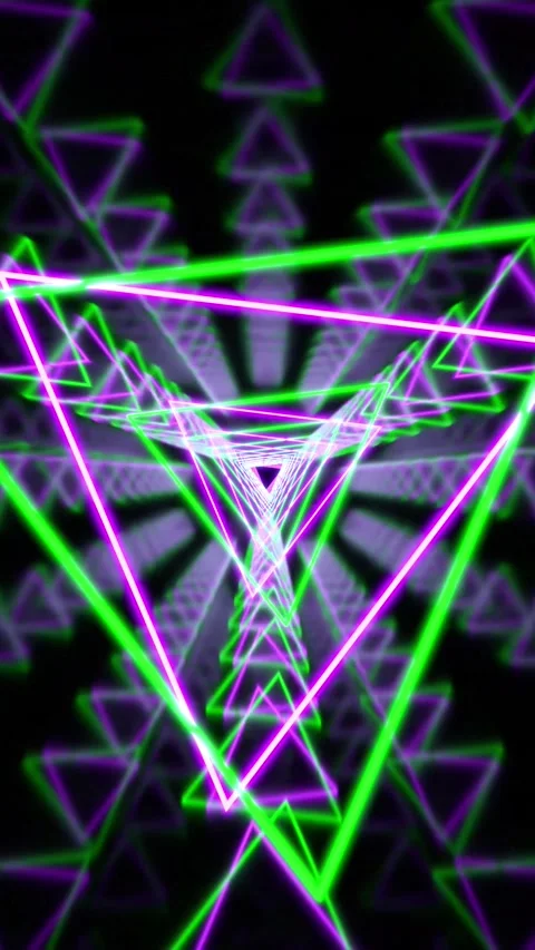 VJ Loop - Neon Cyber Room - Purple Lime - 4K 10 sec vertical Stock-Footage 329571486