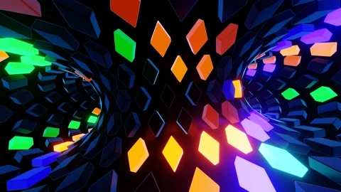 VJ LOOP Neon Disco Carousel Stock Footage 162523334