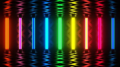 Vj Loop Neon Flashing Disco Lamps Stock Footage 204730536