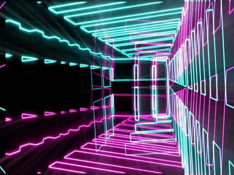 Vj Loop Neon Glitch Video stock 77521627