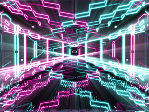 Vj Loop Neon Glitch Stock Footage 77521634