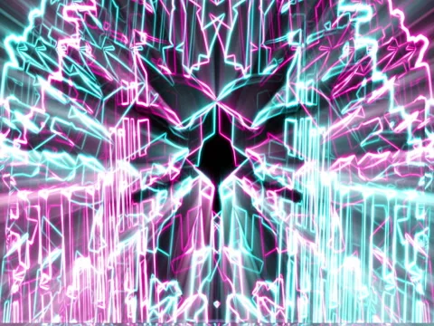 Vj Loop Neon Glitch Stock Footage 77522036
