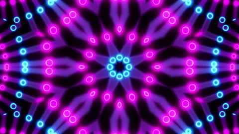 VJ loop neon kaleidoscope. Looping animation. 動画素材 197296226