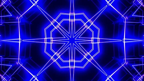 VJ loop neon kaleidoscope. Looping animation. 動画素材 197296351