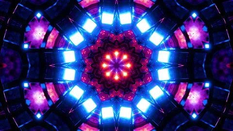 VJ loop neon kaleidoscope. Looping animation. 動画素材 197296514