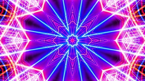 VJ loop neon kaleidoscope. Looping animation. Stock Footage 197742802