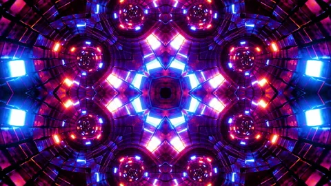 VJ loop neon kaleidoscope. Looping animation. Stock Footage 197742816