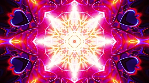 VJ loop neon kaleidoscope. Looping animation. Stock Footage 198923480