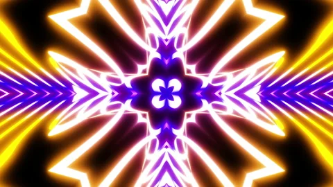 VJ loop neon kaleidoscope. Looping animation. 動画素材 198923663
