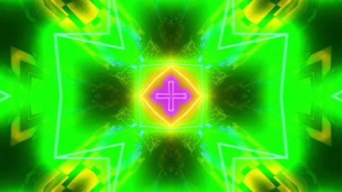 VJ loop neon kaleidoscope. Looping animation. 動画素材 199472902