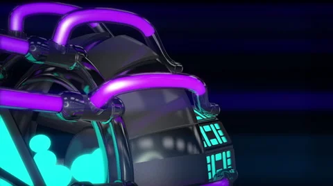 VJ Loop neon metal beats glass pipes 128 bpm animated Stock Footage 61762189