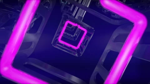 VJ Loop neon metal beats rollercoaster rotating camera 128 bpm  Stock Footage 61767968