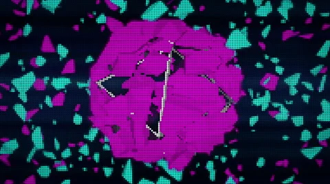 VJ Loop Neon Metal Beats colorful explosion 128 bpm Stock Footage 61793686