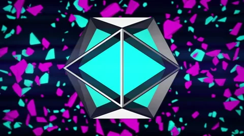 VJ Loop Neon Metal Beats colorful explosion 128 bpm Stock Footage 61793737