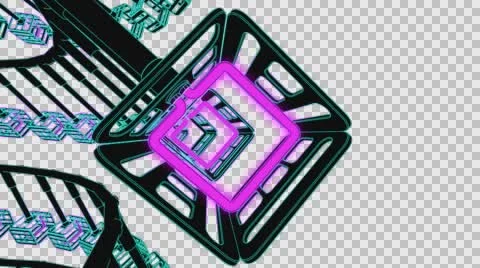 VJ Loop neon metal beats rollercoaster camera 128 bpm outlined Stock-Footage 61796719